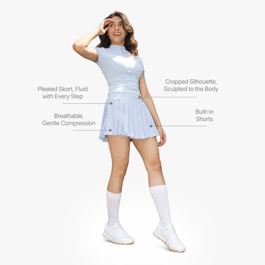 The Court Skort in Sunny Blue