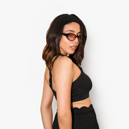 The Scallop Bra in Moon Black