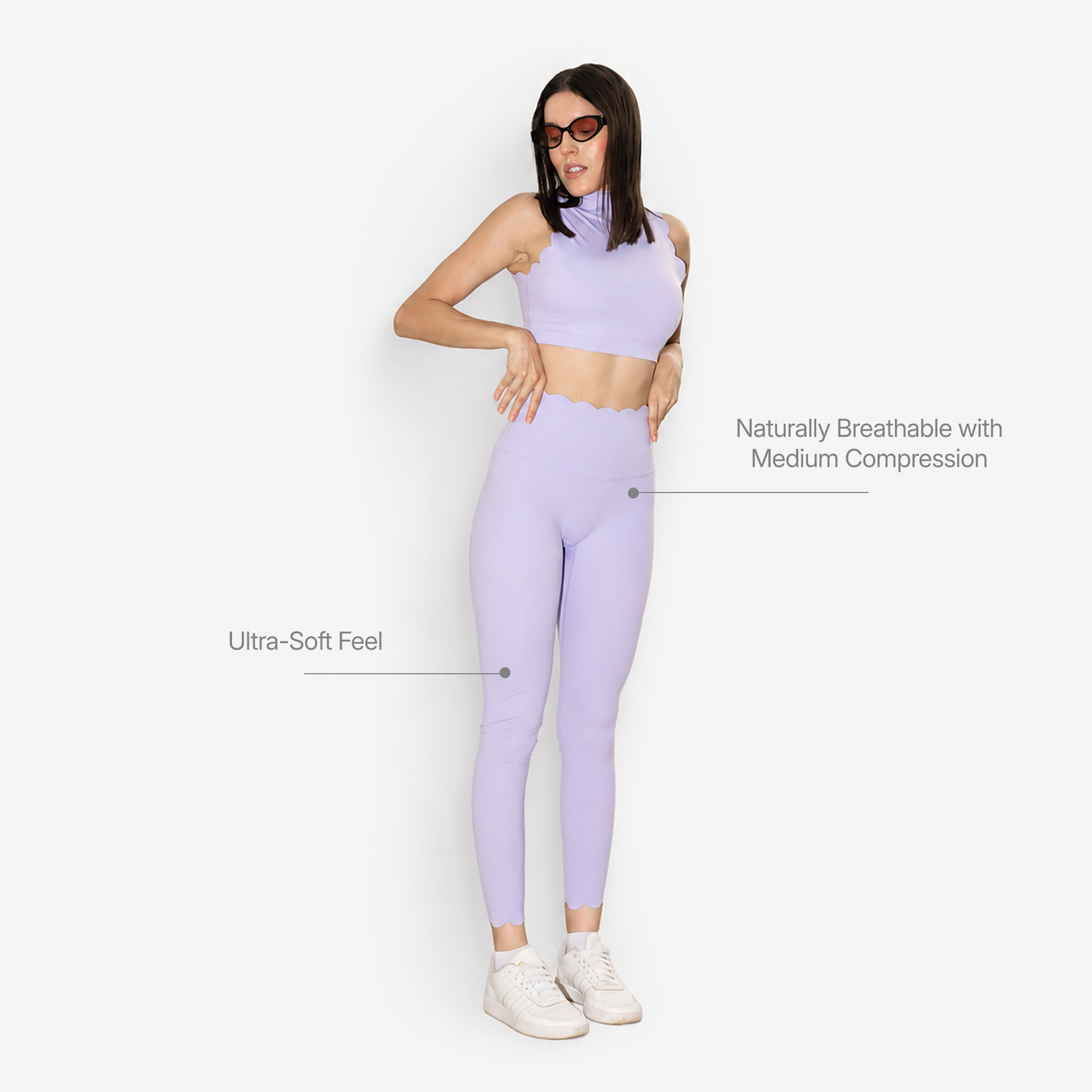 The Scallop Legging in Lilac