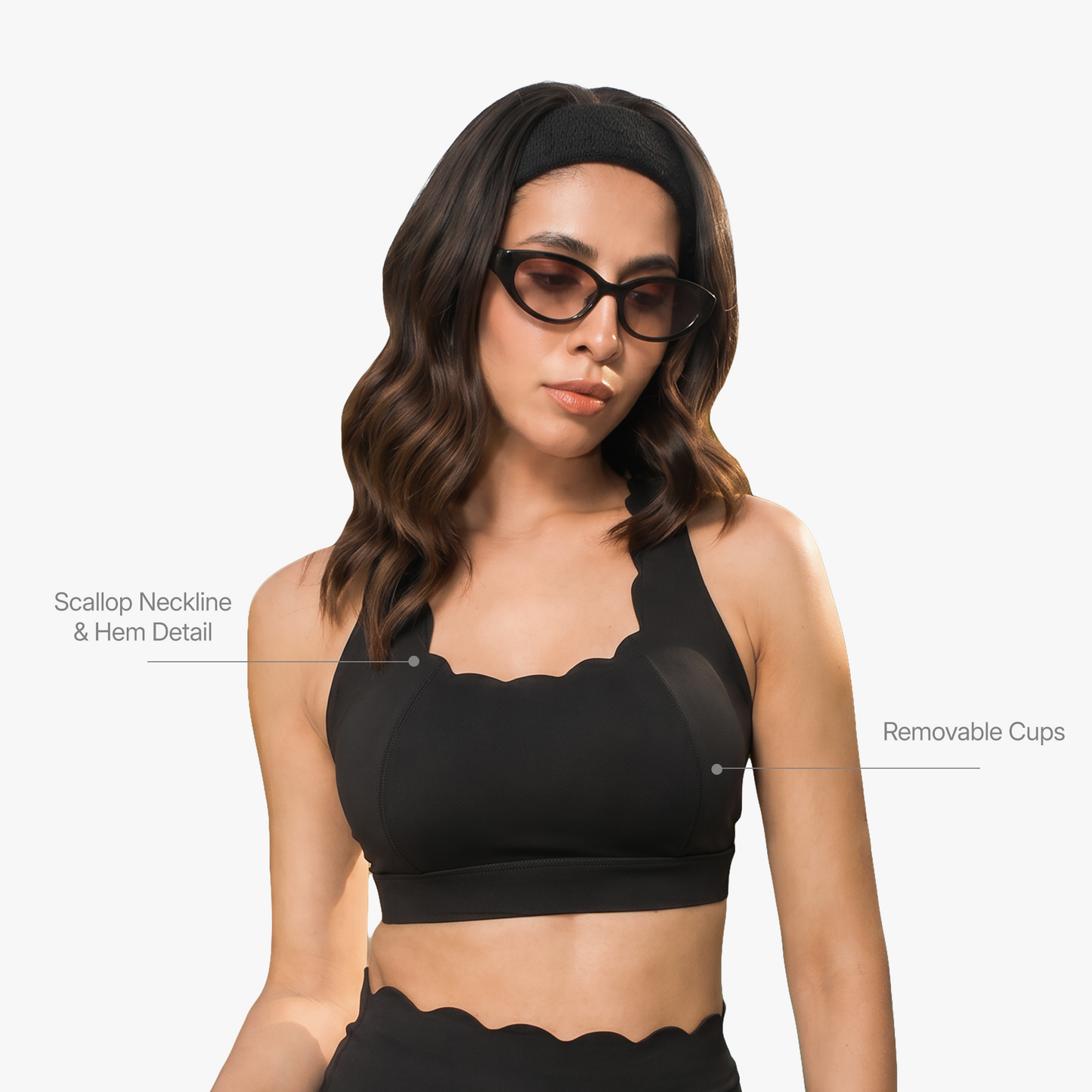 The Scallop Bra in Moon Black