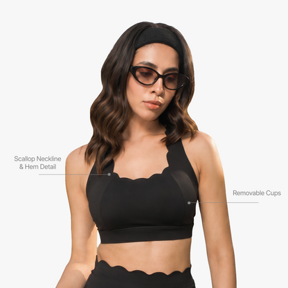 The Scallop Bra in Moon Black